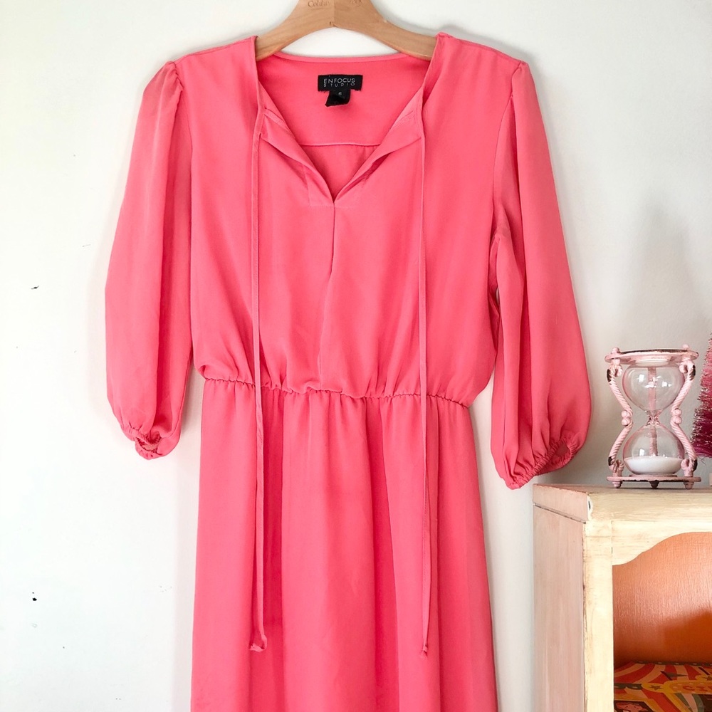 Enfocus Studio coral double layer dress